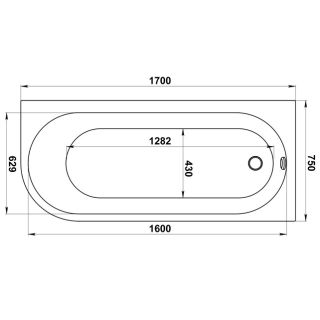 Акриловая ванна Bas Веста В 00143 170х75 левая на каркасе