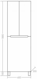 Пенал СанТа Лондон 524006 с бельевой корзиной 60см белый