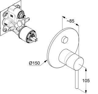 Смеситель для ванны Kludi Bozz 38759N576 брашированный никель