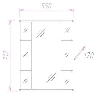 Шкаф-зеркало Onika Глория 205531 55см белый