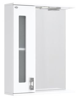 Шкаф-зеркало с подсветкой Onika Кристалл 205817 левый 58см белый