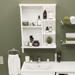 Шкаф-зеркало с подсветкой Onika Карина 206009 левый 60см белый