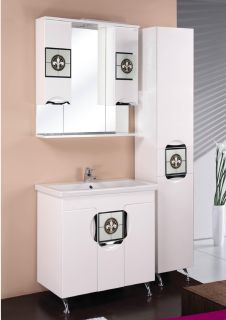 Шкаф-зеркало с подсветкой Onika Флорена 207802 78см белый