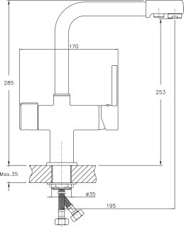 Смеситель Granula для кухни GR-2088 черный