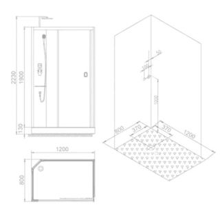 SSWW W0916 R Душевая кабина 1200*800*2230