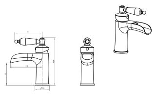 Смеситель для раковины Boheme Vogue золото с прозрачным SW_Комплект золото