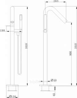 SSWW F102 смеситель напольный для ванны