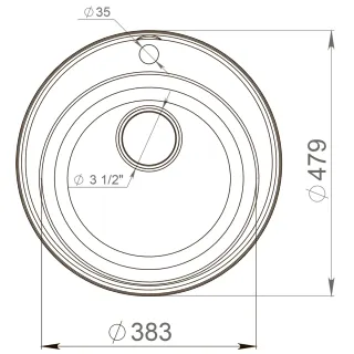 Мойка кухонная Reflexion Arena 48-BL RF0148BE черный