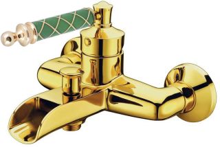 Смеситель для  ванны Boheme Vogue  Murano, бирюзовое_Комплект золото