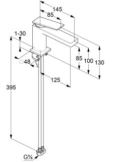 Смеситель для раковины Kludi Decus 54290N075 брашированное золото
