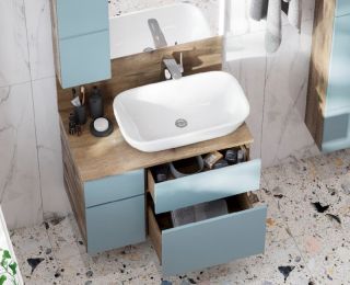 Тумба под раковину Акватон Мишель 100см дуб рустикальный/фьорд 1A256901MIX30