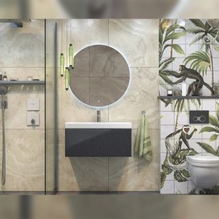 Тумба под раковину подвесная Velvex Edge tp.EDG.9696.80.1Y графит, 80 см