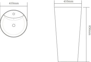 Раковина напольная SantiLine SL-4007BM 41см голубой