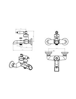 Смеситель для  ванны Boheme Vogue хром с прозрачным SW_Комплект хром