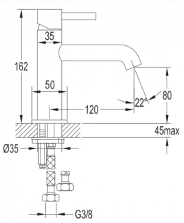 Смеситель для раковины Omnires Y графит Y1210NGR