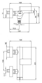 Смеситель для ванны E.C.A. Purity 102102477HEX хром