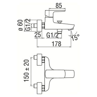 Смеситель Nobili Acquaviva VV103110/1BM для ванны черный