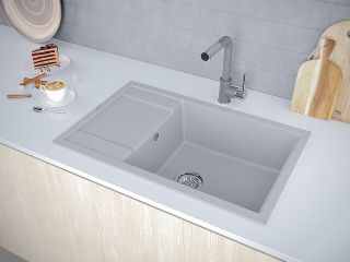 Мойка кухонная Paulmark Flugen PM317850-GRM серый металлик