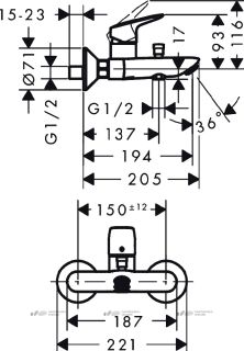 Смеситель Hansgrohe Logis 71400000 для ванны