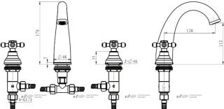 Смеситель для биде Boheme Crystal бронза 316-CRST