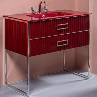 Тумба под раковину Armadi Art Monaco 100см бордо/хром 866-100-RCR