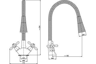 Смеситель для кухни Rav Slezak Morava Retro MK320.5/13 хром черный