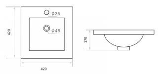 Раковина Orange B03-410w встраиваемая