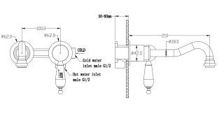 Смеситель для раковины Boheme встроенный Tradizionale Chromo c ручкой Crystal хром