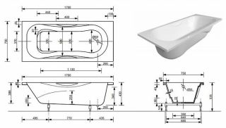 Ванна из литьевого мрамора Эстет Ellis silk ФР-00014628 170x75см белый матовый