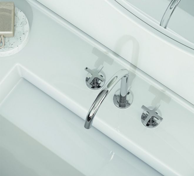 Смеситель для раковины Kludi Nova Fonte Classic на три отверстия хром 201430520