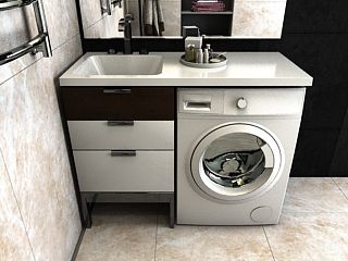 Раковина над стиральной машиной Madera Kamilla левая 110см белый 4627173210041