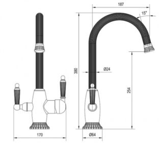 Смеситель для кухни ZORG Sanitary ZR 350 YF SATIN