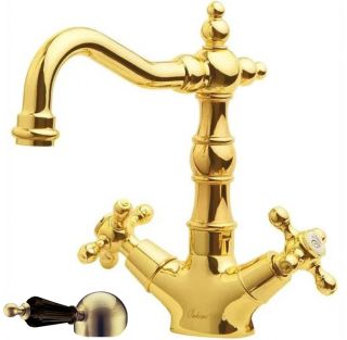 Смеситель для раковины Boheme высокий  BlackSW золото