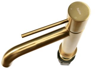 Высокий смеситель для раковины Raiber Graceful RPG-002 золото матовое