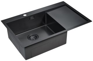 Мойка кухонная Paulmark Elde PM807851-GML левая воронёная сталь
