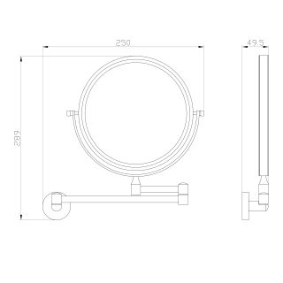 Зеркало косметическое для ванной Wonzon & Woghand Easy WW-8158 хром