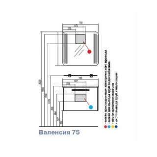 Зеркало Акватон Валенсия 75см белый 1A124702VA010