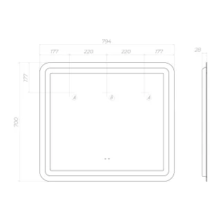 Зеркало с подсветкой Vigo Jess Classic 241 80 см