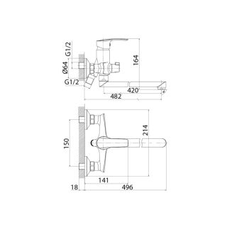 Смеситель для ванны IDDIS Ray хром глянцевый RAYSBL2i10WA