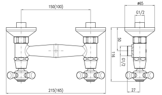 Смеситель для душа Rav Slezak Morava Retro MK380.5SM бронза
