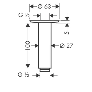 Держатель верхнего душа Hansgrohe 27479820 шлифованный никель