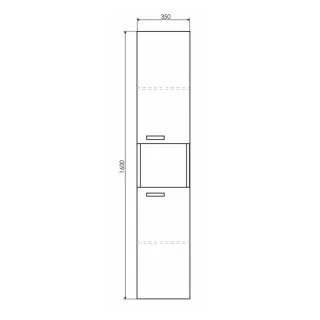Пенал Comforty Никосия  00-00015953 дуб белый 35 см