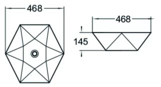 Раковина накладная SantiLine SL-1058 47см белый