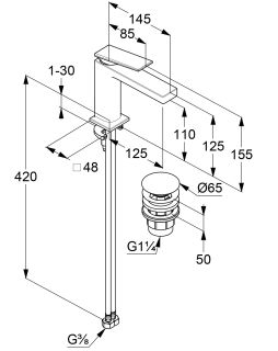 Смеситель для раковины Kludi Decus 54289N575 брашированный никель