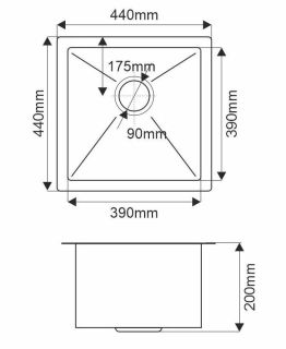Мойка R4444H Melana ProfLine 3,0/200 сатин