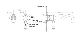 Смеситель для раковины Boheme встроенный Medici бронза