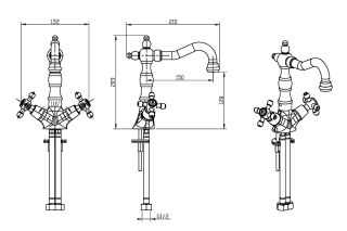 Смеситель для раковины Boheme Medici 312-WSW бронза