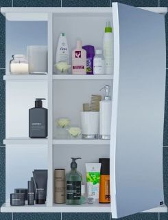 Зеркальный шкаф СанТа Волна 101014 60см правый белый