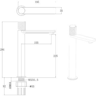 Смеситель для раковины Allen Brau Liberty 5.33002-31 Черный матовый