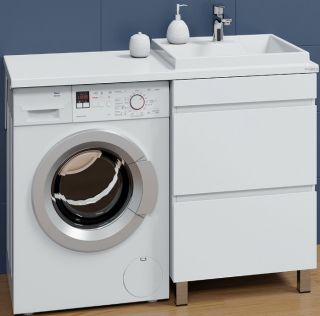 Тумба под раковину для стиральной машины СанТа Марс 700305 59см белый